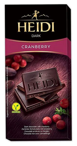 Heidi Dark Cranberry juodojo šokolado su spanguolių gabaliukais 80 g