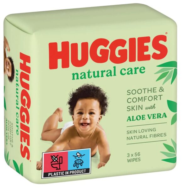 Huggies Natural Care mitrās salvetes ķermenim (168 gab.)