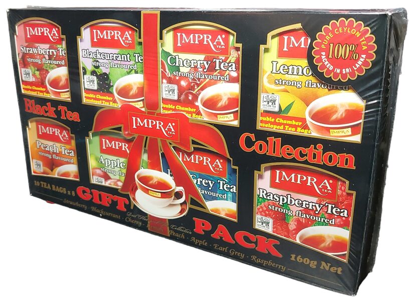 Impra Black Tea Gift Pack 8 veidu 100% tīra Ceilonas melnā tēja paciņās 160 g (80 gab.)