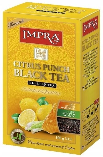 Impra Citrus Punch Black Tea Flavoured крупнолистовый рассыпной черный чай с ароматом цитрусов 100 г