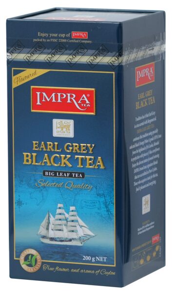 Impra Earl Grey Black Tea Flavoured stambialapė biri juodoji arbata su rugiagėlių žiedlapiais ir bergamote 200 g
