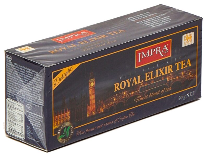 Impra Royal Elixir Tea Delight melnā tēja ar bergamoti un citronu paciņās 50 g (25 gab.)