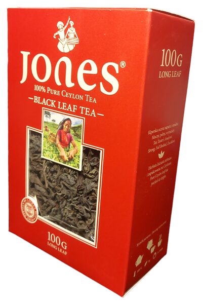 Jones Black Leaf Tea beramā lielo lapu melnā tēja 100 g