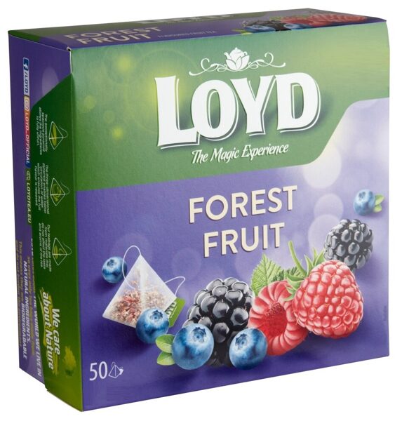 Loyd Forest Fruit aromatizēts augļu tējas dzēriens - meža ogas paciņās 100 g (50 gab.)