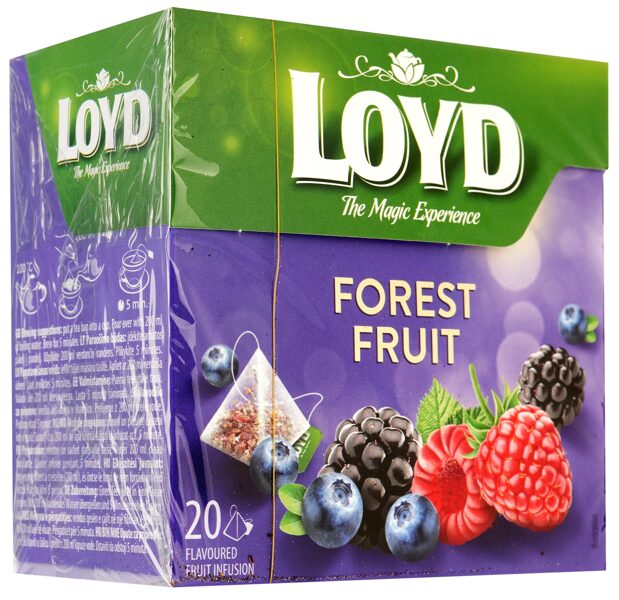 Loyd Forest Fruit aromatizēts augļu tējas dzēriens - meža ogas paciņās 40 g (20 gab.)