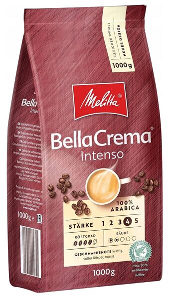 Melitta BellaCrema Intenso kafijas pupiņas 1 kg