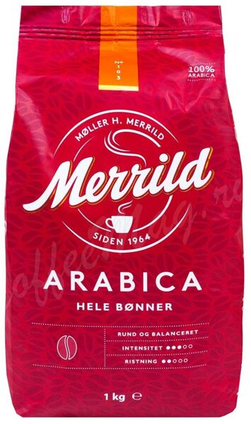 Merrild Arabica kafijas pupiņas 1 kg