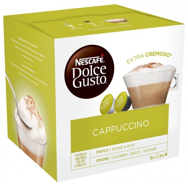 Nescafe Dolce Gusto Cappuccino kafijas kapsulas 16 gab. (8+8 gab.)