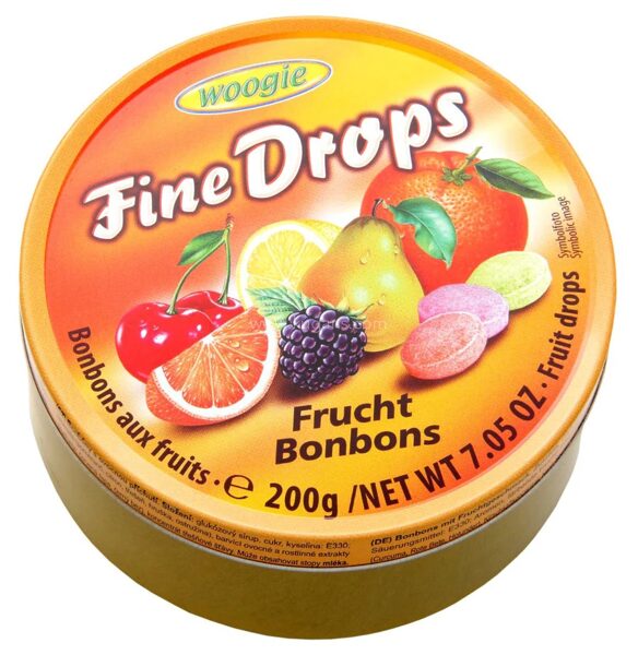 Woogie Fine Drops Frucht Bonbons ledenes ar augļu garšu 200 g
