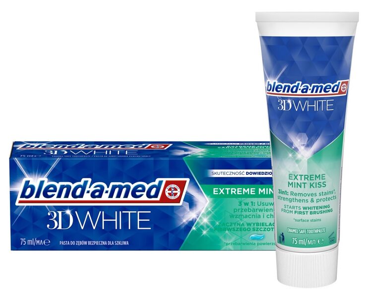 Blend-a-med 3D White Extreme Mint Kiss zobu pasta 75 ml